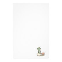 alligator mignon de bébé de hachure papier à lettre customisé