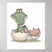 alligator mignon de bébé de hachure posters
