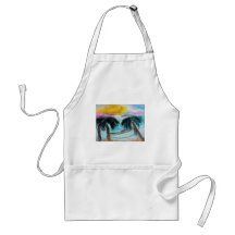 Aloha art de pastel de plage de palmier tablier
