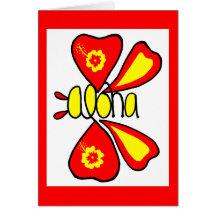 Aloha carte de note de papillon de ketmie