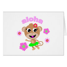 aloha écran de singe cartes de vœux