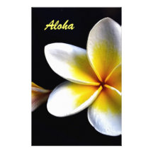 Aloha Hawaiian Frangipani Blossoms Plumerias Customized Stationery