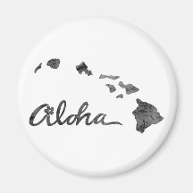 Aloha île affligée aimants pour réfrigérateur