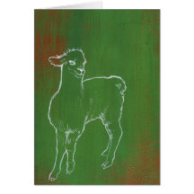 Alpaga vert carte de vœux
