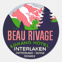 Alpes vintages d'Interlaken Suisse d'autocollants 