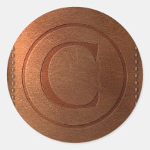 alphabet cuir lettre C Adhésifs