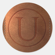 alphabet cuir lettre U Autocollants