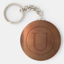 alphabet cuir lettre U Porte-clefs