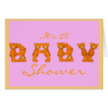 Alphabet d'ours de ~Pink~ de cartes d'invitation d