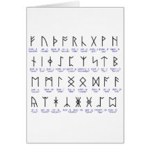 Alphabet runique carte de vœux