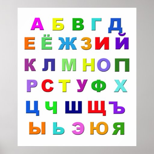 Alphabet russe affiche