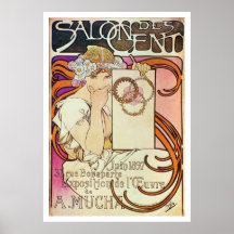 Alphonse Mucha. Cent de DES de salon, 1897 Affiche