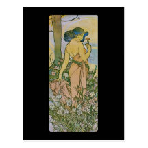 Alphonse Mucha L 'oeillet d'Oeillet Carte Postale