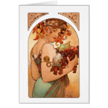 Alphonse Mucha - les fruits Carte De Vœux