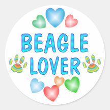 AMANT DE BEAGLE AUTOCOLLANT