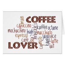 Amant de café cartes de vœux