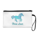 Amant de cheval en turquoise Wristlett Pochette Avec Dragonne
