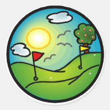 Amant de golf autocollant rond