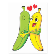 Amants de banane carte postale