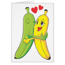 Amants de banane cartes de vœux