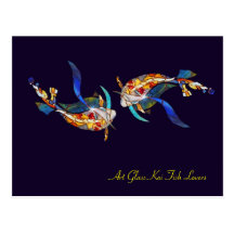 Amants de Koi épousant la carte postale moderne