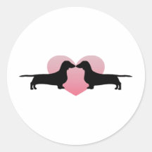 Amants de teckel autocollants