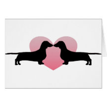 Amants de teckel cartes de vœux