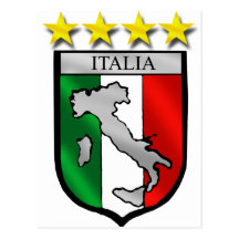amants du football de carte de l'Italie de drapeau Cartes Postales