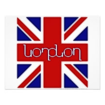 Ambigram de "Londres" sur le drapeau BRITANNIQUE Invitations