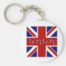 Ambigram de "Londres" sur le drapeau BRITANNIQUE Porte-clefs