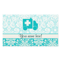 Ambulance turquoise cartes de visite professionnelles