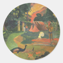 Aménagez les paons en parc de W par Gauguin, beaux Autocollant