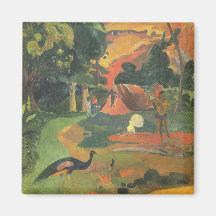 Aménagez les paons en parc de W par Gauguin, beaux Magnets Pour Réfrigérateur