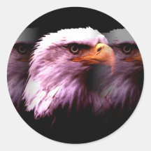 Américain chauve Eagle Autocollant Rond