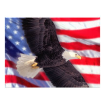 Américain Eagle et invitation de drapeau