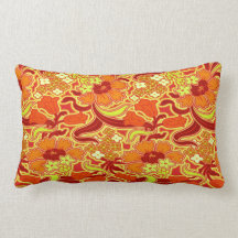 Américain MOJO~Orange 2 floraux dégrossis Coussin