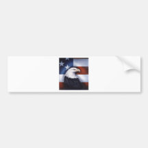 American Eagle and Flag Bumper Sticker