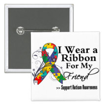 Ami - ruban d'autisme badges avec agrafe