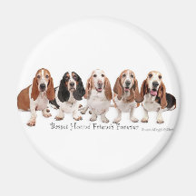Amis de Basset Hound pour toujours Aimants Pour Réfrigérateur