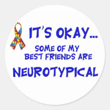 Amis de Neurotypical Autocollant Rond