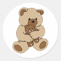 Amis d'ours de nounours autocollant rond