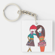 amis élégants sur le keychain