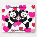 Amis personnalisés de panda de BFF Tapis De Souris