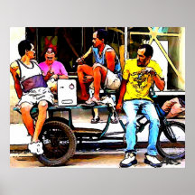 AMIS SUR UNE RUE DE LA HAVANE POSTERS