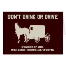 Amish - ne buvez pas ou ne conduisez pas carte