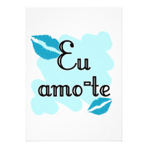 AMO-te d'Eu - Portugais je t'aime Carton D'invitation