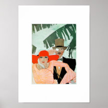Amour. Affiche d'art d'art déco