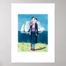 Amour. Affiche d'art d'art déco
