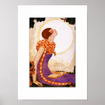 Amour. Affiche d'art d'art déco