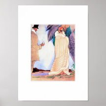 Amour. Affiche d'art d'art déco